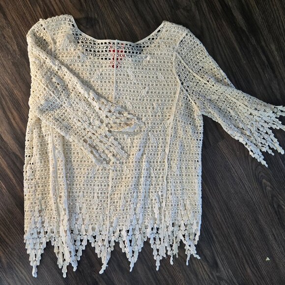 CRISTINA Bohemian Beige Crochet Tunic Sweater NWT/SIZE 1X - Picture 3 of 15
